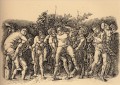 Bacanal con Sileno, pintor renacentista Andrea Mantegna